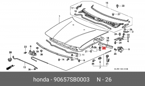 Клипса крепежная 90657SB0003 HONDA