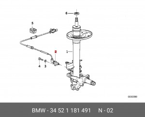 Датчик, частота вращения колеса 34 52 1 181 491 BMW