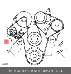 Натяжная планка, поликлиновой ремень ERR6439 MG ROVER LAND ROVER