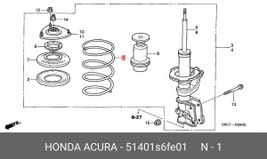 Пружина ходовой части 51401S6FE01 HONDA