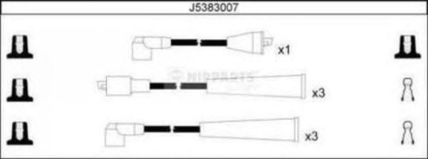 Ккомплект проводов зажигания J5383007 H B JAKOPARTS NIPPARTS