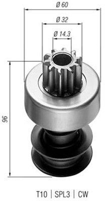 Ведущая шестерня, стартер 940113020026 MAGNETI MARELLI
