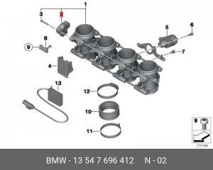 Датчик положения дроссельной заслонки 13 54 7 696 412 BMW