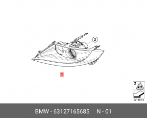 Фара головного света 63 12 7 165 685 BMW