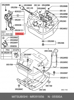 Насос электрический топливной системы в сборе MR391856 MITSUBISHI