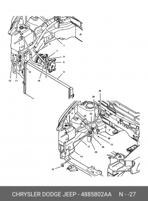 Комплект уплотнительных колец 4885 802AA CHRYSLER