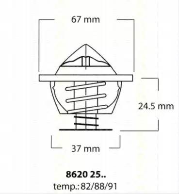 Термостат, охлаждающая жидкость 8620 2591 TRISCAN