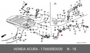 Залиная горловина, топливной бак 17660SB3030 HONDA