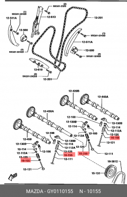 Уплотнительное кольцо, стержень кла GY01-10-155 MAZDA