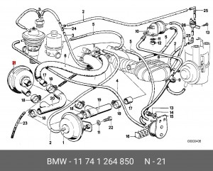 Клапан, управление воздуха-впускаемый воздух 11 74 1 264 850 BMW