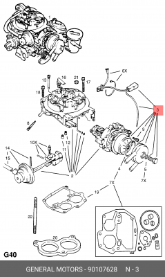 Крышка стартера, карбюратор 90107628 GENERAL MOTORS