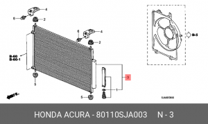 Радиатор кондиционера 80110SJA003 HONDA