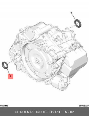 Уплотняющее кольцо, дифференциал 3121 51 CITROEN PEUGEOT