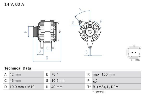 Генератор 0 986 049 560 BOSCH