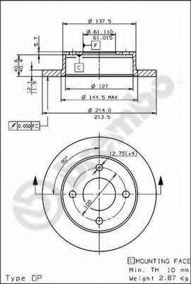 Тормозной диск 08.5629.10 BREMBO