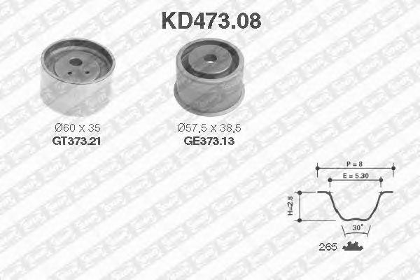 Комплект ремня ГРМ KD473.08 NTN SNR