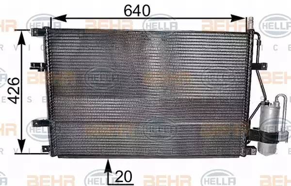 Конденсатор, кондиционер 8FC351037641 HELLA