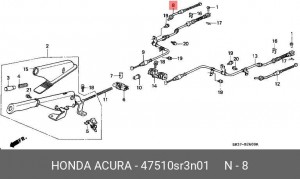 Трос, стояночная тормозная система 47510SR3N01 HONDA