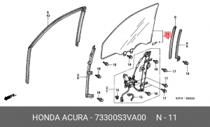 Стекло двери 73300S3VA00 HONDA