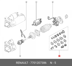 Ремкомплект, стартер 7701207386 RENAULT