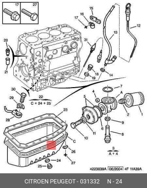 Прокладка сливной пробки 0313 32 CITROEN PEUGEOT