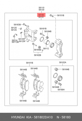 Тормозной суппорт 581802DA10 HYUNDAI KIA