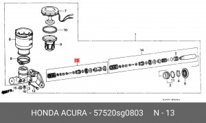 Ремкомплект, главный тормозной цилиндр 57520SG0803 HONDA