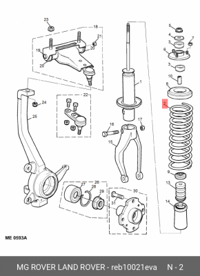 Пружина ходовой части REB10021EVA MG ROVER LAND ROVER