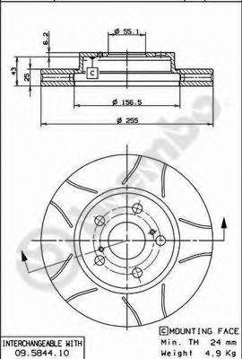 Тормозной диск 09.5844.75 BREMBO
