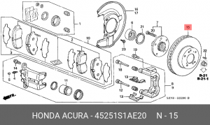 Тормозной диск 45251-S1A-E20 HONDA