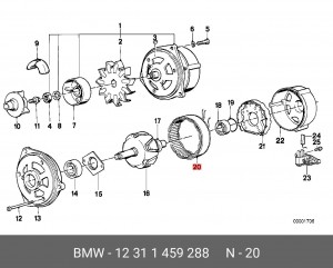 Статор, генератор 12 31 1 459 288 BMW