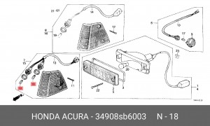 Лампа 34908SB6003 HONDA