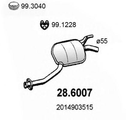 Средний глушитель выхлопных газов 286007 ASSO