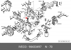 Термостат, охлаждающая жидкость 98433497 IVECO