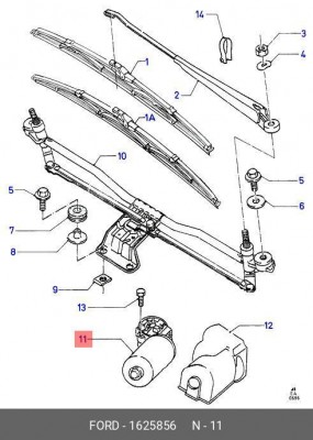 Двигатель стеклоочистителя 1 625 856 FORD
