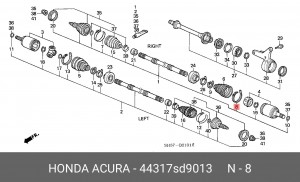 Хомут пыльника ШРУСа 44317SD9013 HONDA