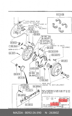 Комплектующие, тормозная колодка B092-26-390 MAZDA