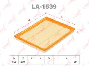 Фильтр воздушный LA-1539 LYNXAUTO