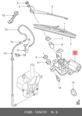 Двигатель стеклоочистителя 1 054 701 FORD