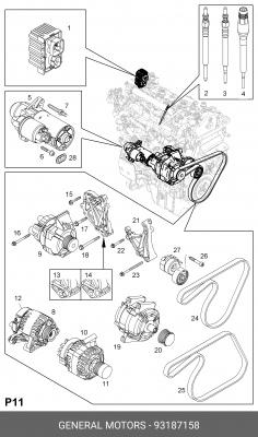 Реле, стартер 93187158 GENERAL MOTORS