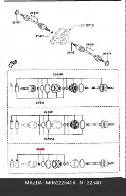 Пыльник ШРУСа (комплект) M06222540A MAZDA