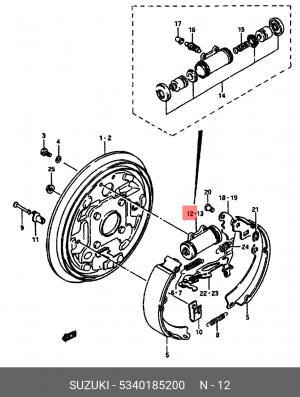 Колесный тормозной цилиндр 53401-85200 SUZUKI