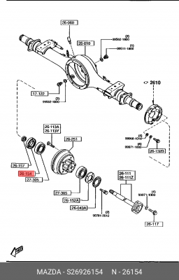 Сальник полуоси S26926154 MAZDA