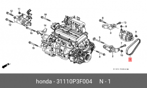 Поликлиновой ремень 31110-P3F-004 HONDA
