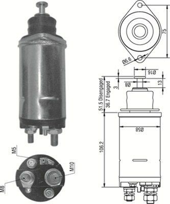 Тяговое реле, стартер AME0301 MAGNETI MARELLI