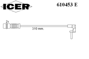 Сигнализатор, износ тормозных колодок 610453E ICER