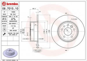 Тормозной диск 08.7015.10 BREMBO