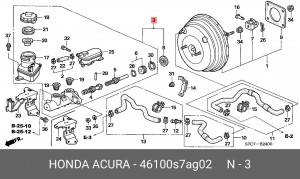 Главный тормозной цилиндр 46100S7AG02 HONDA