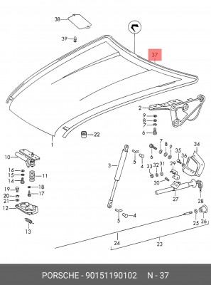 Прокладка, ветровое стекло 90151190102 PORSCHE
