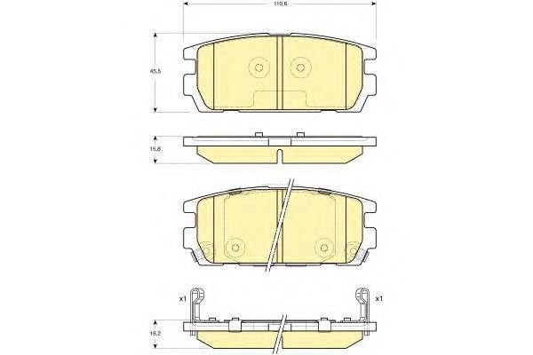 Комплект тормозных колодок, диско 6132969 GIRLING